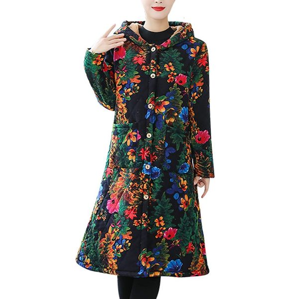 women fashion womens winter warm outwear floral print hooded pockets vintage oversize coats overcoat blouse, Black
women fashion womens winter warm outwear floral print hooded pockets vintage oversize coats overcoat blouse, Black