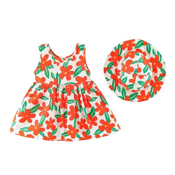 girl's dresses 1-5 years girls kids summer sleeveless princess dress+hat fashion flower print children clothes vestido niña, Red;yellow
girl's dresses 1-5 years girls kids summer sleeveless princess dress+hat fashion flower print children clothes vestido niña, Red;yellow
