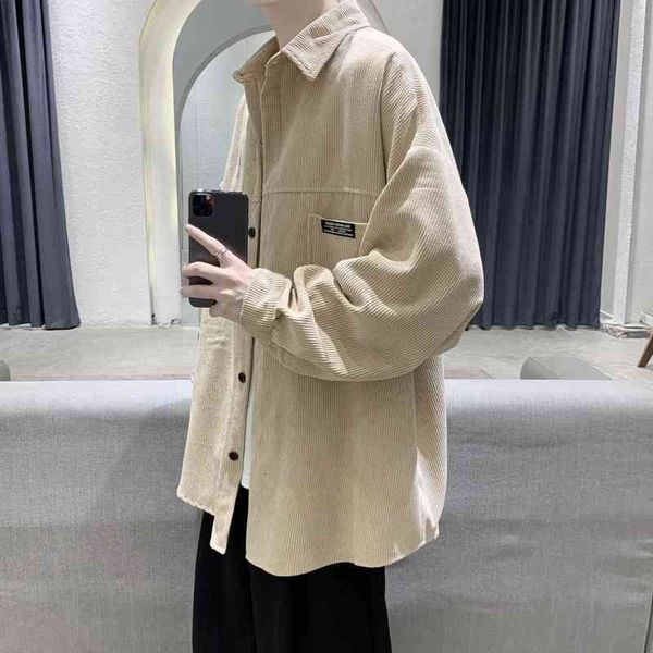 men's casual shirts autumn corduroy fashion solid color retro men streetwear loose korean long-sleeved mens -2xl l3z3, White;black
men's casual shirts autumn corduroy fashion solid color retro men streetwear loose korean long-sleeved mens -2xl l3z3, White;black
