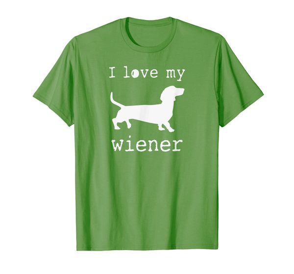 i love my wiener dog, sweet, funny t-shirt, men, women, White;black