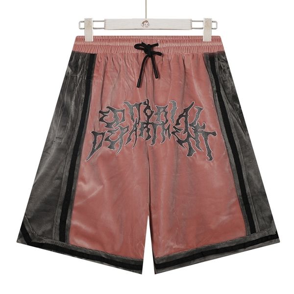 american street floral embroidery velvet contrast wide leg shorts women's hiphop trendy sports pants, White;black
american street floral embroidery velvet contrast wide leg shorts women's hiphop trendy sports pants, White;black