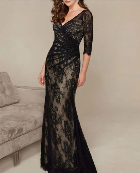 mermaid / trumpet mother of the bride dress elegant v neck floor length lace half sleeve with ruching 2021 c105, Black;red
mermaid / trumpet mother of the bride dress elegant v neck floor length lace half sleeve with ruching 2021 c105, Black;red