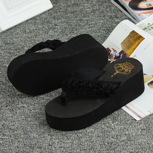 rose sandals summer lace flower wedge and slippers women's flip-flops wnh-812, Black
rose sandals summer lace flower wedge and slippers women's flip-flops wnh-812, Black