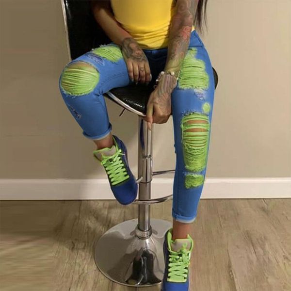 grass green print ripped skinny women jean high waist denim pencil pants distressed trousers push up female, Blue
grass green print ripped skinny women jean high waist denim pencil pants distressed trousers push up female, Blue