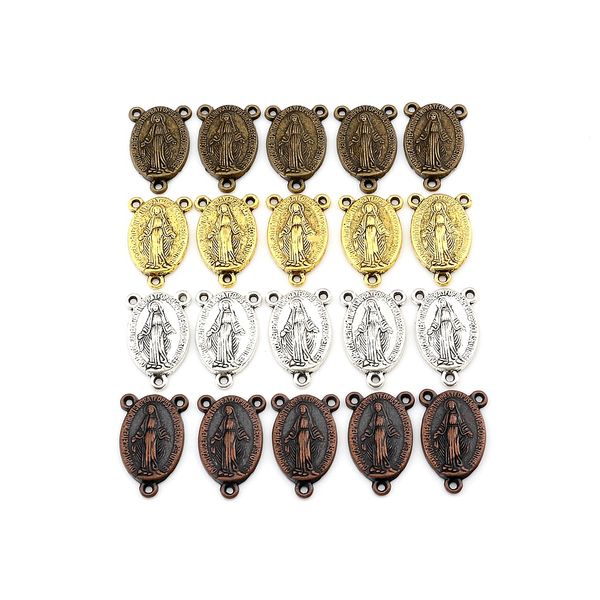 100pcs alloy virgin mary medal oval 3 hole connector for jewelry making earrings necklace diy accessories, Silver
100pcs alloy virgin mary medal oval 3 hole connector for jewelry making earrings necklace diy accessories, Silver