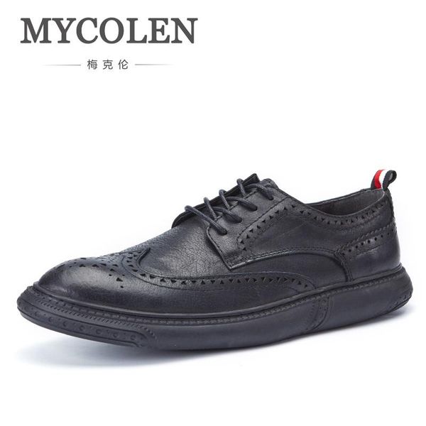 dress shoes mycolen luxury designer formal men genuine leather classic brogue flats office business male, Black
dress shoes mycolen luxury designer formal men genuine leather classic brogue flats office business male, Black