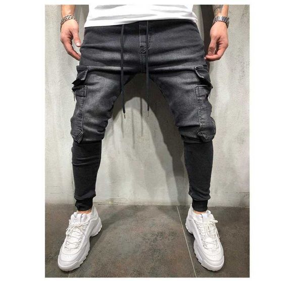 man lining leisure denim pants upon multi-pocket biker streetwear slim elastic joggers soild color jeans x0621, Blue
man lining leisure denim pants upon multi-pocket biker streetwear slim elastic joggers soild color jeans x0621, Blue