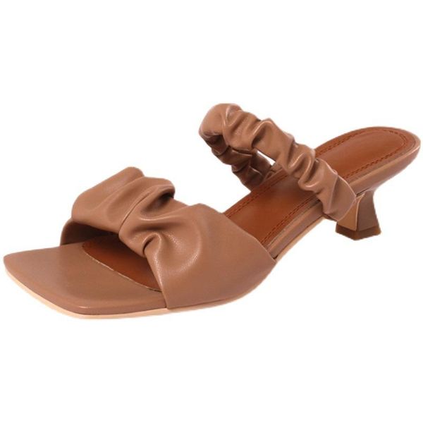 dress shoes design summer 2021 temperament square toe fashionable pleated band med heels sandals female slippers, Black
dress shoes design summer 2021 temperament square toe fashionable pleated band med heels sandals female slippers, Black