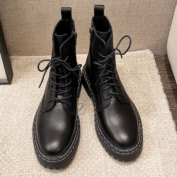 first layer yang mi's same martin women's side zipper british windnet red cowhide heel thick soled motorcycle boots, Black
first layer yang mi's same martin women's side zipper british windnet red cowhide heel thick soled motorcycle boots, Black