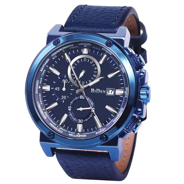 wristwatches men watches fashion analogue quartz chronograph 3 atm waterproof wrist watch with blue genuine leather band, Slivery;brown
wristwatches men watches fashion analogue quartz chronograph 3 atm waterproof wrist watch with blue genuine leather band, Slivery;brown