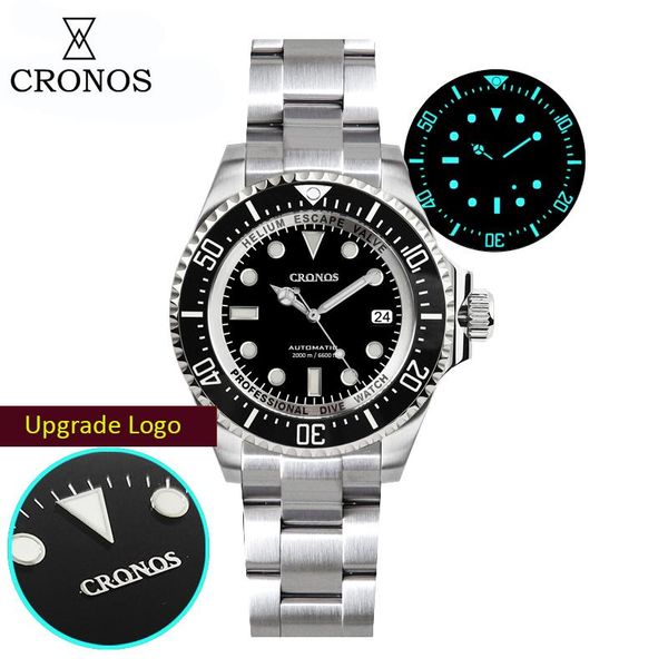 wristwatches cronos mechanical men black dial 2000m water resistance professional diver watch automatic self sports watches, Slivery;brown
wristwatches cronos mechanical men black dial 2000m water resistance professional diver watch automatic self sports watches, Slivery;brown