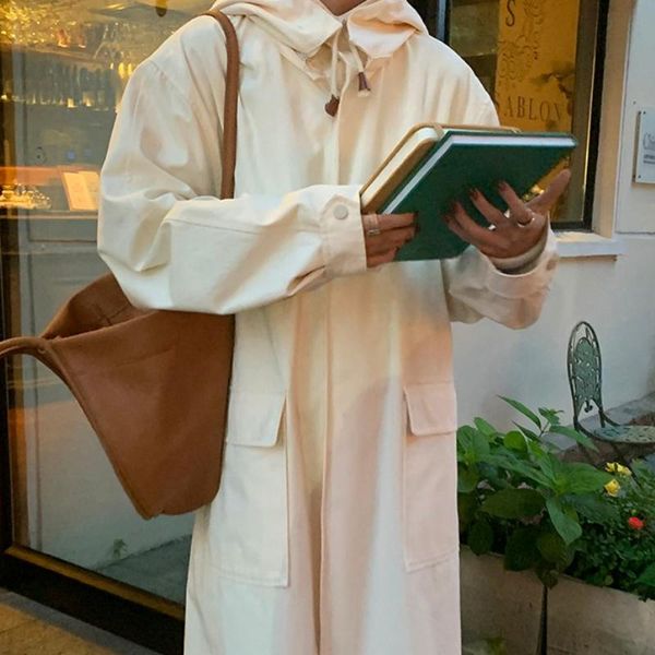 women's trench coats autumn women hooded long windbreaker casual streetwear vintage sleeve trend coat winter fashion pocket loose overs, Tan;black
women's trench coats autumn women hooded long windbreaker casual streetwear vintage sleeve trend coat winter fashion pocket loose overs, Tan;black