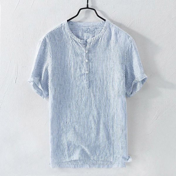 men's casual shirts kancoold 2021 summer cool thin breathable stripe button cotton linen shirt short sleeve o-neck camisa, White;black
men's casual shirts kancoold 2021 summer cool thin breathable stripe button cotton linen shirt short sleeve o-neck camisa, White;black