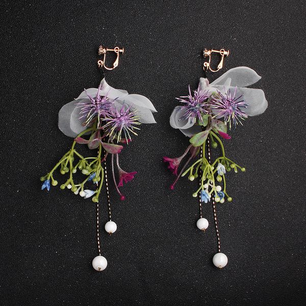 bride ear clip korean sen tassel earrings is yun cloth simulation flowers long eardrop wedding dresses deserve earrings jcc100, Silver
bride ear clip korean sen tassel earrings is yun cloth simulation flowers long eardrop wedding dresses deserve earrings jcc100, Silver