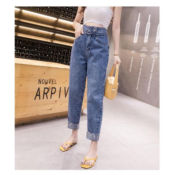women's jeans jujuland spring plus size fashion ripped bleached mid waist ankle length vintage stretch loose harem women 8632, Blue
women's jeans jujuland spring plus size fashion ripped bleached mid waist ankle length vintage stretch loose harem women 8632, Blue