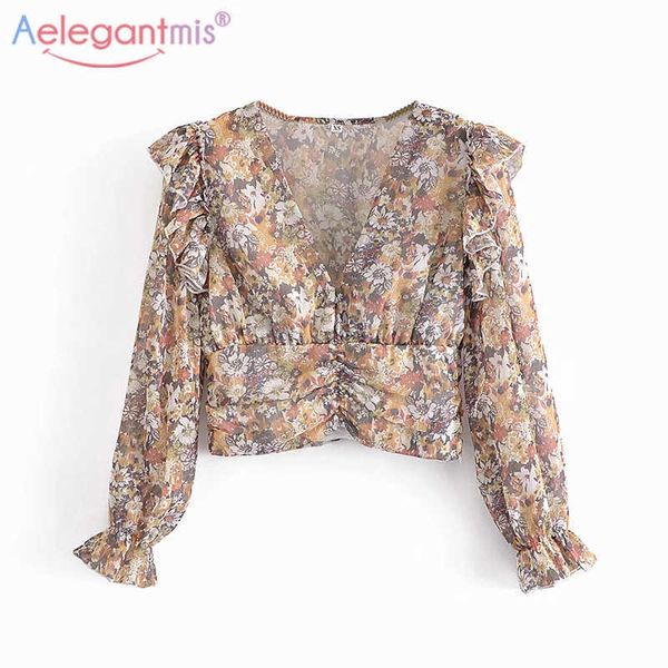 aelegantmis casual loose thin print folds blouses for women floarl long sleeve v neck shirts vintage pleated fashion 210607, White
aelegantmis casual loose thin print folds blouses for women floarl long sleeve v neck shirts vintage pleated fashion 210607, White