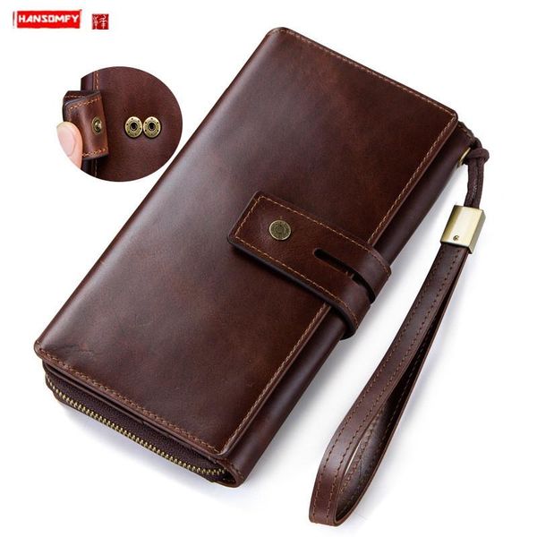 wallets genuine leather men wallet crazy horse european and american tri-fold clutch bag long purses large capacity phone bags, Red;black
wallets genuine leather men wallet crazy horse european and american tri-fold clutch bag long purses large capacity phone bags, Red;black