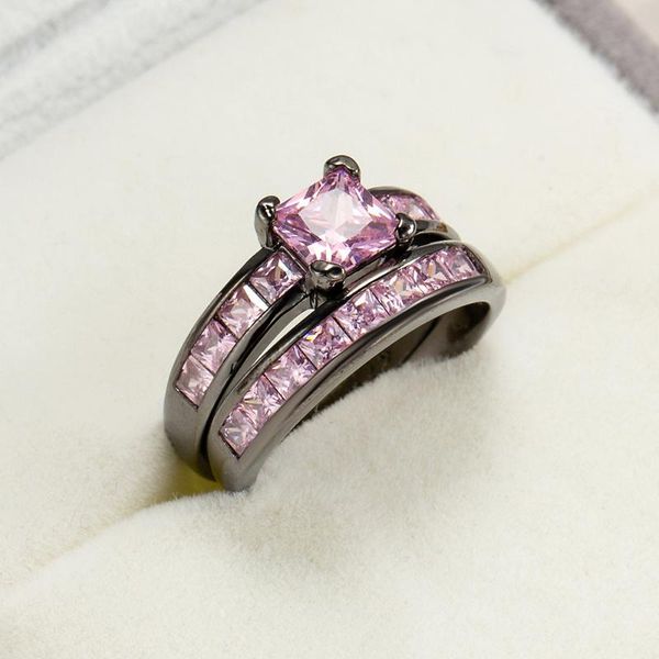 cluster rings 2pcs yayi jewelry fashion princess cut 8*8mm pink cubic zirconia black gold color engagement wedding party couples, Golden;silver
cluster rings 2pcs yayi jewelry fashion princess cut 8*8mm pink cubic zirconia black gold color engagement wedding party couples, Golden;silver