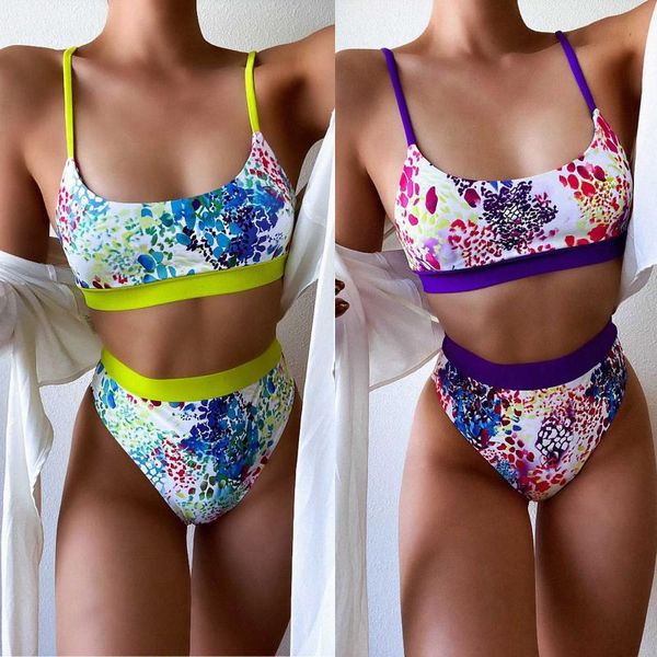women's swimwear 2021 bikini set female two piece print split swimsuit brazilian, White;black
women's swimwear 2021 bikini set female two piece print split swimsuit brazilian, White;black