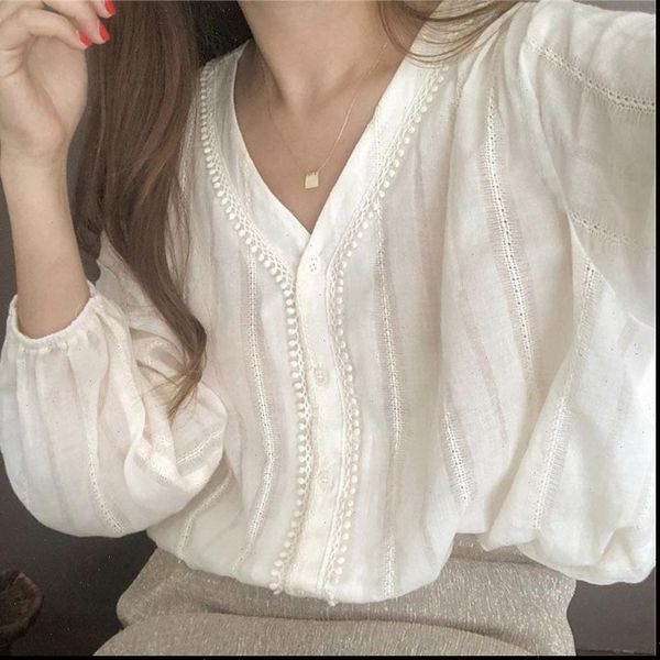 philisophy autumn long sleeve vintage women shirt single breasted loose v neck street plus size, White
philisophy autumn long sleeve vintage women shirt single breasted loose v neck street plus size, White