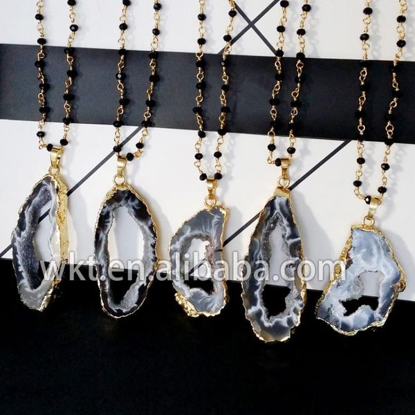 pendant necklaces arrivalnatural black druzy geode necklace with rosary beads chain in wt-n367, Silver
pendant necklaces arrivalnatural black druzy geode necklace with rosary beads chain in wt-n367, Silver