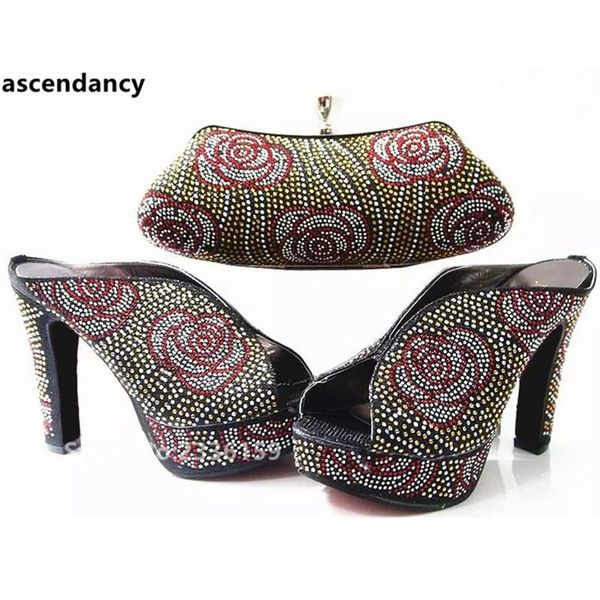arrival african wedding shoes and bag set decorated with rhinestone nigerian matching party dress, Black
arrival african wedding shoes and bag set decorated with rhinestone nigerian matching party dress, Black