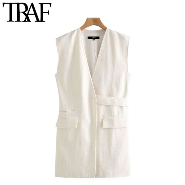 women chic fashion with belt loose linen waistcoat vintage v neck sleeveless female vest outerwear 210507, Black;white
women chic fashion with belt loose linen waistcoat vintage v neck sleeveless female vest outerwear 210507, Black;white