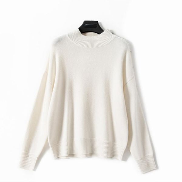 women's sweaters turtleneck knit sweater long sleeve shloulder rhinestone buttons 2021 autumn pullover, White;black
women's sweaters turtleneck knit sweater long sleeve shloulder rhinestone buttons 2021 autumn pullover, White;black