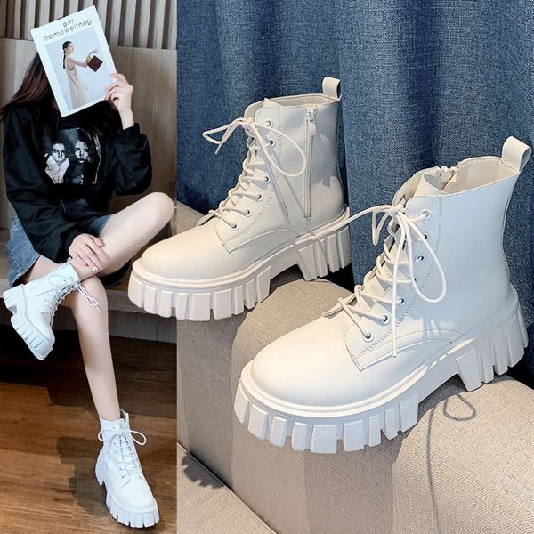 boots short barrel martin women's fashion leisure low side zipper lace up leather korean boots, Black
boots short barrel martin women's fashion leisure low side zipper lace up leather korean boots, Black