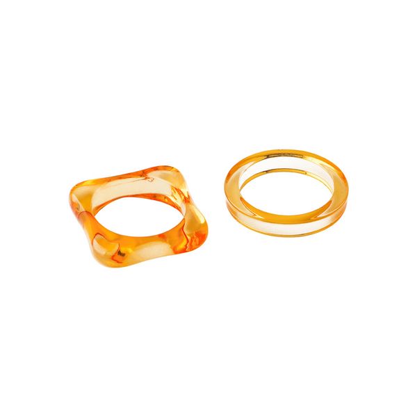 two-piece band rings transparent acrylic fashion niche design sense joint ring simple personality color square index finger-ring combination, Silver
two-piece band rings transparent acrylic fashion niche design sense joint ring simple personality color square index finger-ring combination, Silver