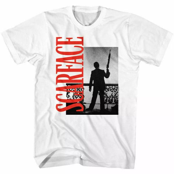 scarface red logo t shirt licensed mob mafia al pacino tony montana movie white, White;black