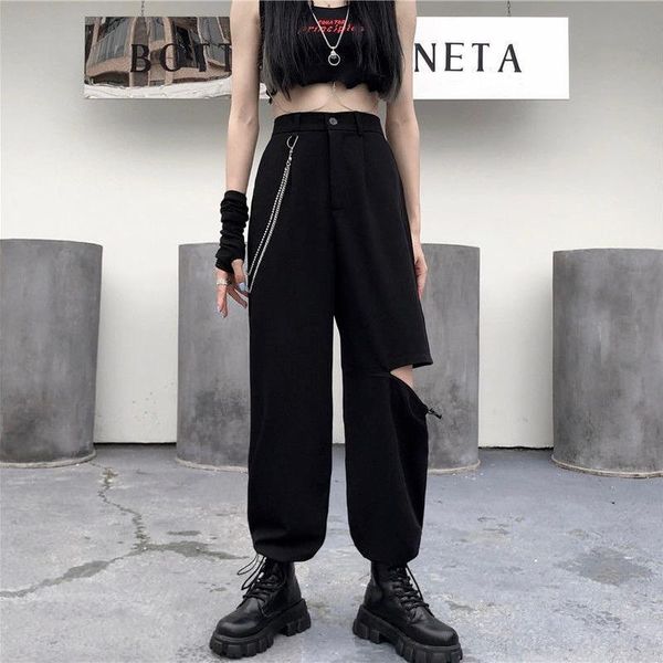 women's pants & capris qweek gothic punk black cargo with chain women mall goth streetwear oversize wide leg trousers for female hollow, Black;white
women's pants & capris qweek gothic punk black cargo with chain women mall goth streetwear oversize wide leg trousers for female hollow, Black;white