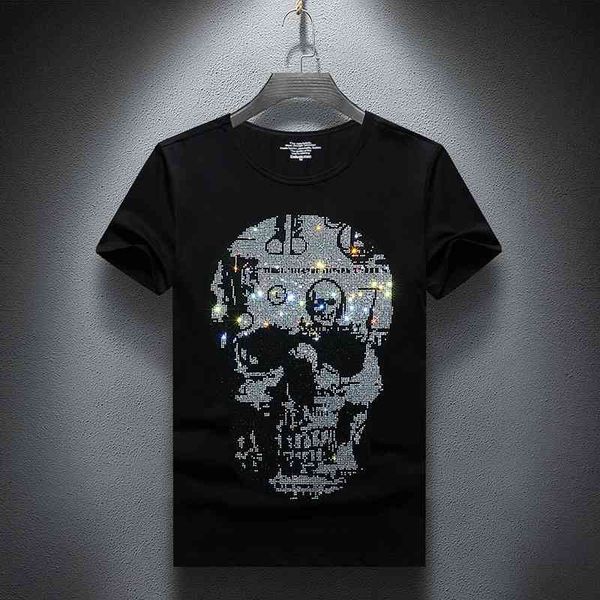 summer style drill short t-shirt youth net red round neck half sleeve fashion personality trendy men's clothing, White;black
summer style drill short t-shirt youth net red round neck half sleeve fashion personality trendy men's clothing, White;black