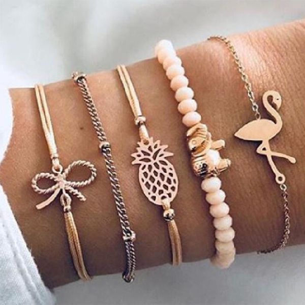 link, chain women bracelet set personalized vintage charm tassels adjustable accessories pineapple bow pendant party jewelry hand, Black
link, chain women bracelet set personalized vintage charm tassels adjustable accessories pineapple bow pendant party jewelry hand, Black