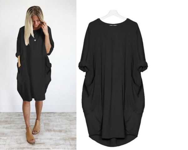 casual dresses vintage plus size womens dress fashion loose midi round neck autumn long sleeve pockets streetwear women clothing, Black;gray
casual dresses vintage plus size womens dress fashion loose midi round neck autumn long sleeve pockets streetwear women clothing, Black;gray