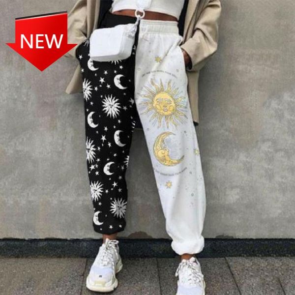 women's pants & capris sweatpants women wide leg elastic waist streetwear casual joggers spring trouser black white splicing moon sun p
women's pants & capris sweatpants women wide leg elastic waist streetwear casual joggers spring trouser black white splicing moon sun p