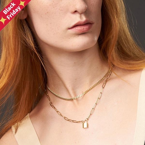 pendant necklaces lock necklace women gold color stainless steel double chain 2021 christmas fashion jewelry p203141, Silver
pendant necklaces lock necklace women gold color stainless steel double chain 2021 christmas fashion jewelry p203141, Silver