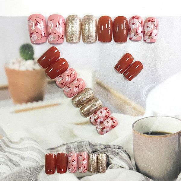 false nails 24pcs/set flat head long ice tea summer fresh nail manicure finished product net red same style piece, Red;gold
false nails 24pcs/set flat head long ice tea summer fresh nail manicure finished product net red same style piece, Red;gold