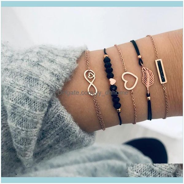 link, jewelrylink, chain wukalo 4 pcs/ set gold color bracelets for woman heart leaf infinity charm wedding bangles drop delivery 2021 53lqn, Black
link, jewelrylink, chain wukalo 4 pcs/ set gold color bracelets for woman heart leaf infinity charm wedding bangles drop delivery 2021 53lqn, Black