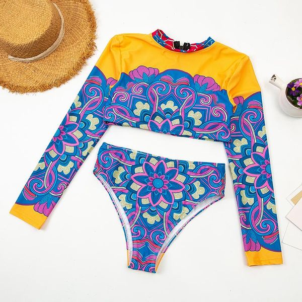one-piece suits women two-piece swimming clothes set blue floral printed pattern long sleeve shorts high waist swimsuit
one-piece suits women two-piece swimming clothes set blue floral printed pattern long sleeve shorts high waist swimsuit