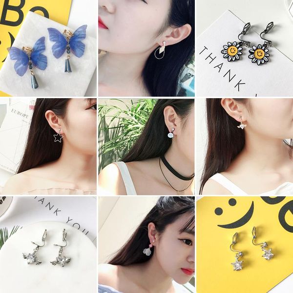 clip-on & screw back grace jun arrival rhinestone enamel butterfly angel heart shape clip on earrings non piercing for women charm gift, Silver
clip-on & screw back grace jun arrival rhinestone enamel butterfly angel heart shape clip on earrings non piercing for women charm gift, Silver