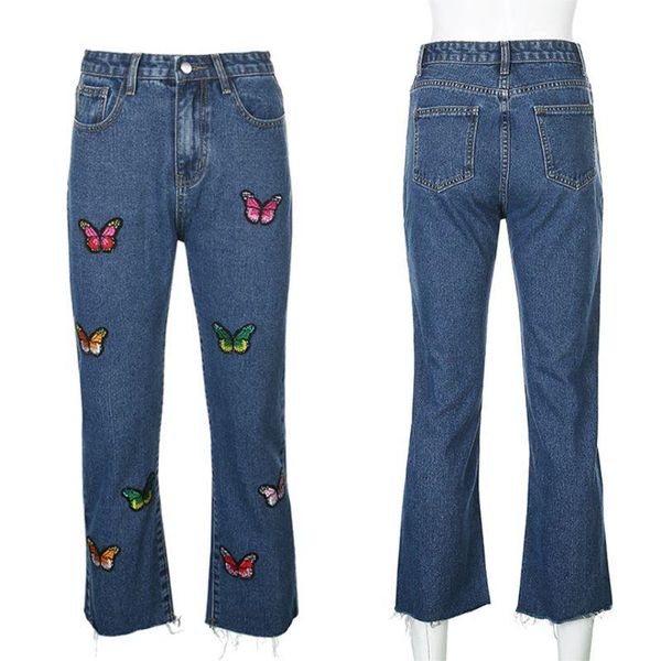 women loose jeans high waist butterfly embroidered wide leg straight denim pants 28gb women's, Blue
women loose jeans high waist butterfly embroidered wide leg straight denim pants 28gb women's, Blue