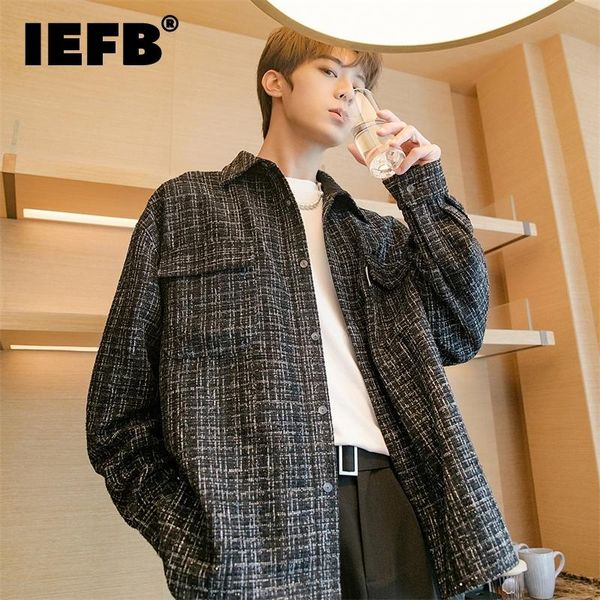 men's jackets iefb light luxury vintage plaid single breasted jacket for men loose casual coat 2021 autumn fashion long sleeve, Black;brown
men's jackets iefb light luxury vintage plaid single breasted jacket for men loose casual coat 2021 autumn fashion long sleeve, Black;brown