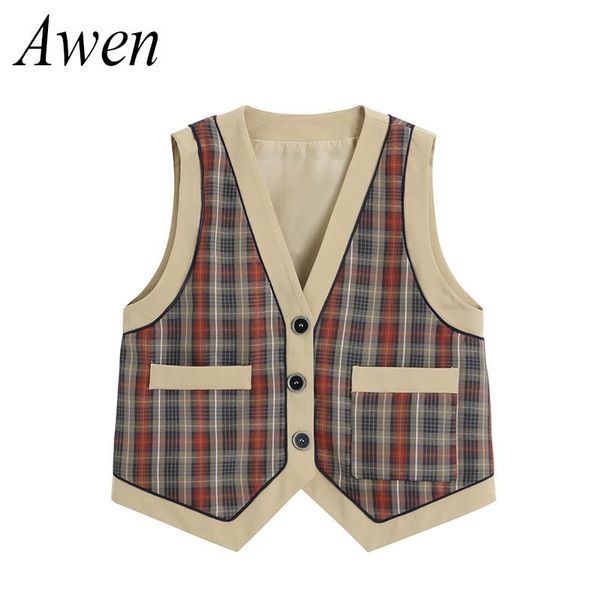 women's vests short plaid retro vest 2021 fashion sleeveless england style jacket original design loose top, Black;white
women's vests short plaid retro vest 2021 fashion sleeveless england style jacket original design loose top, Black;white