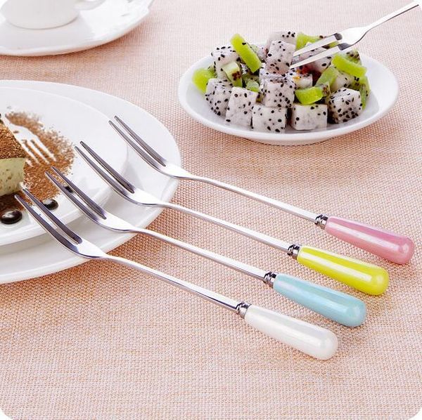 forks multicolour ceramic handle stainless steel fruit fork cake dessert 4 pcs/lot eco-friendly sign
forks multicolour ceramic handle stainless steel fruit fork cake dessert 4 pcs/lot eco-friendly sign