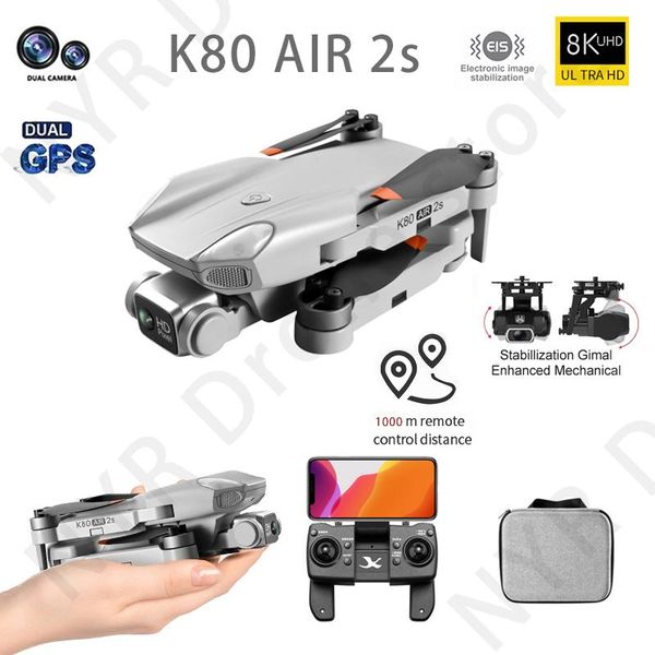 drones nyr 2021 k80 air 2s 4k drone professional hd camera eis anti-shake 28mins brushless motor foldable quadcopter gifts toys
drones nyr 2021 k80 air 2s 4k drone professional hd camera eis anti-shake 28mins brushless motor foldable quadcopter gifts toys