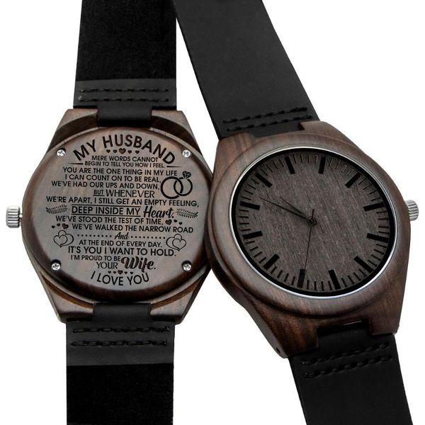 wristwatches to my husband be your wife engraved wooden men watch natural customized wood birthday anniversary gift skw-15, Slivery;brown
wristwatches to my husband be your wife engraved wooden men watch natural customized wood birthday anniversary gift skw-15, Slivery;brown