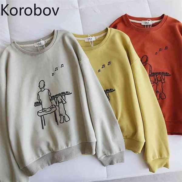 korobov new arrival women o neck long sleeve hoodies vintage preppy style single breasted female sweatshirts cartoon 210430, Black
korobov new arrival women o neck long sleeve hoodies vintage preppy style single breasted female sweatshirts cartoon 210430, Black