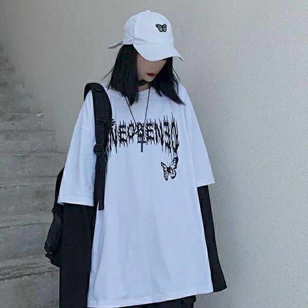 women's t-shirt autumn 2021 student fake two-piece long-sleeved round neck for men and women trendy korean loose thin section ha, White
women's t-shirt autumn 2021 student fake two-piece long-sleeved round neck for men and women trendy korean loose thin section ha, White