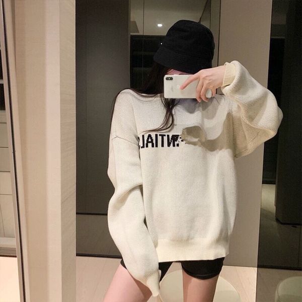 21s autumn and winter new high street fashion double thread ess chest letter long sleeve loose round neck sweater, Black
21s autumn and winter new high street fashion double thread ess chest letter long sleeve loose round neck sweater, Black